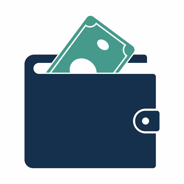 wallet glyph style with money note 78370 7136